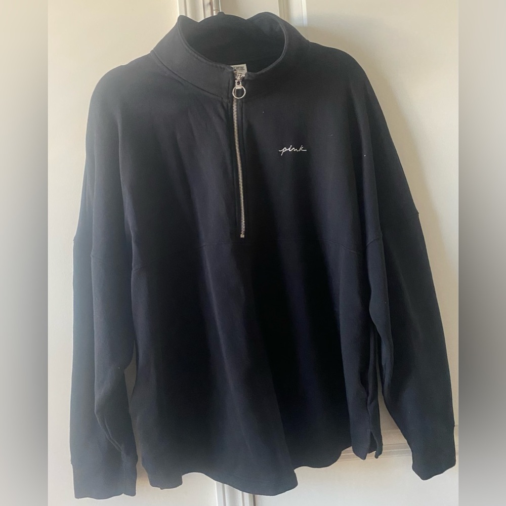 PINK quarter zip sweatshirt. Size large only worn a few times.